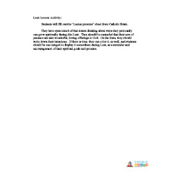 Lent Lesson Activity